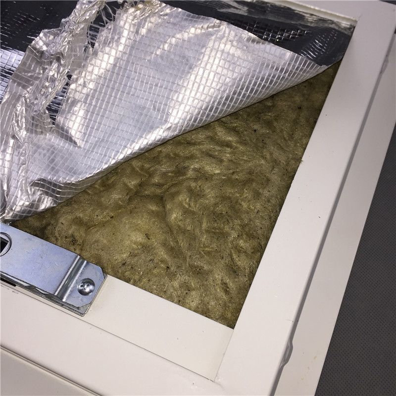 Fire rated access panel with rockwool insulation