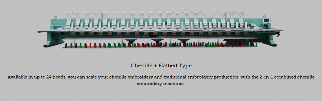 Chenille+Flatbed embroidery machine