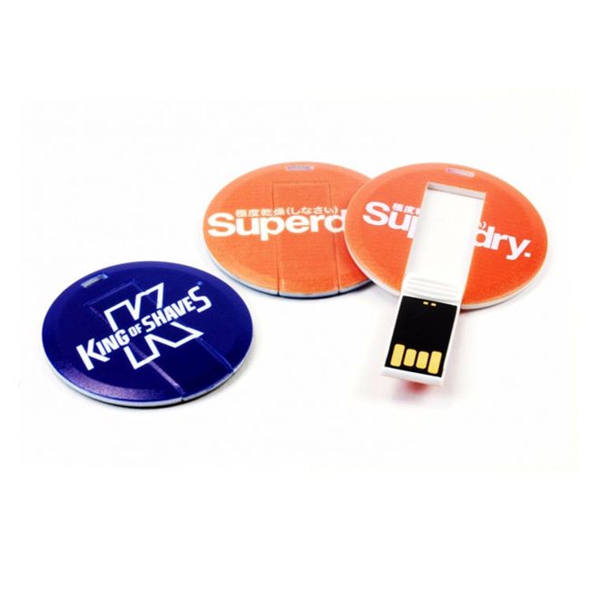 Promotional Gift USB with Full Color Imprint Custom Wafer USB Round Card