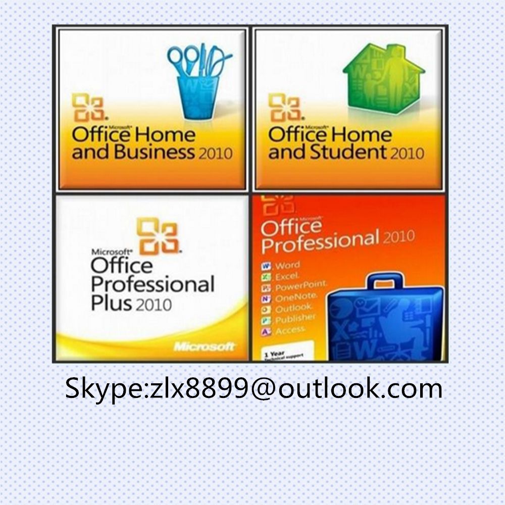 Office 2010 Pro Plus/office 2010 Home 32/64 Bit OEM Sticker, DVD Packaging