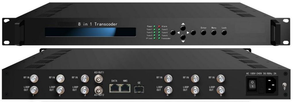 6 * (DVB-S/S2/C/T/ISDB-T/ATSC) Tuners 8 IN 1 Transcoder