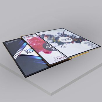 Aluminum alloy poster frame round corner aluminum frame panel with magnet traditional generational frame