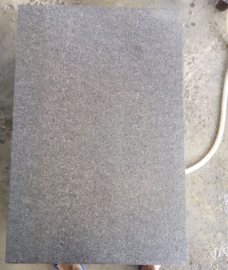 Old G654 flamed dark grey granite paving slabs