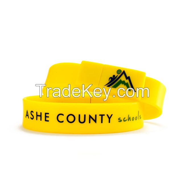 High popular corperation give-away slim promotional USB wristbands