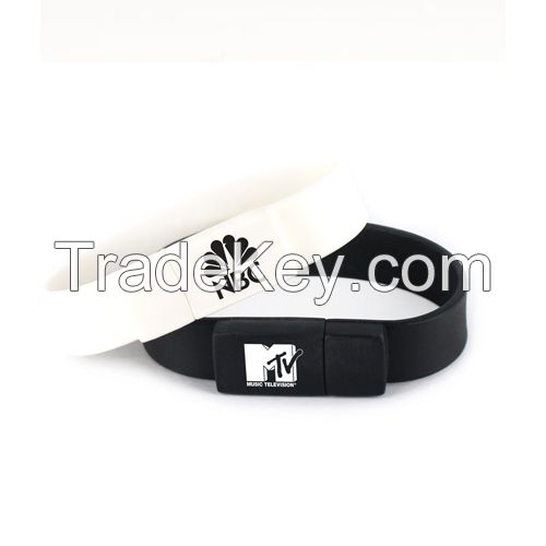 High popular corperation give-away slim promotional USB wristbands