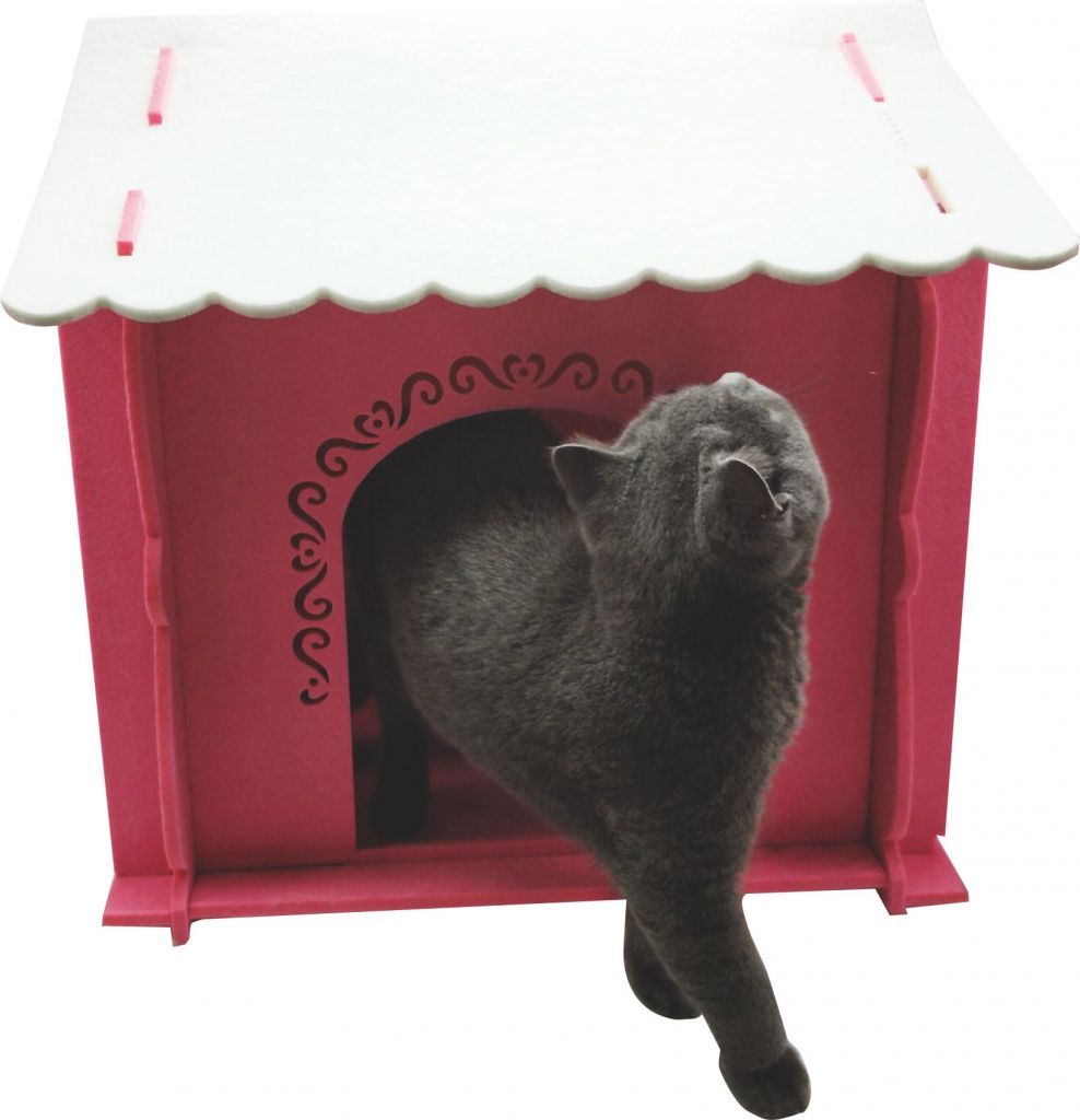 New Arrival Luxury Felt Cat House Double Tower Shape