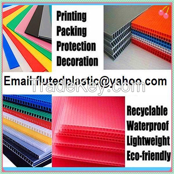 PP corrugated plastic sheets, PP corrugated board,