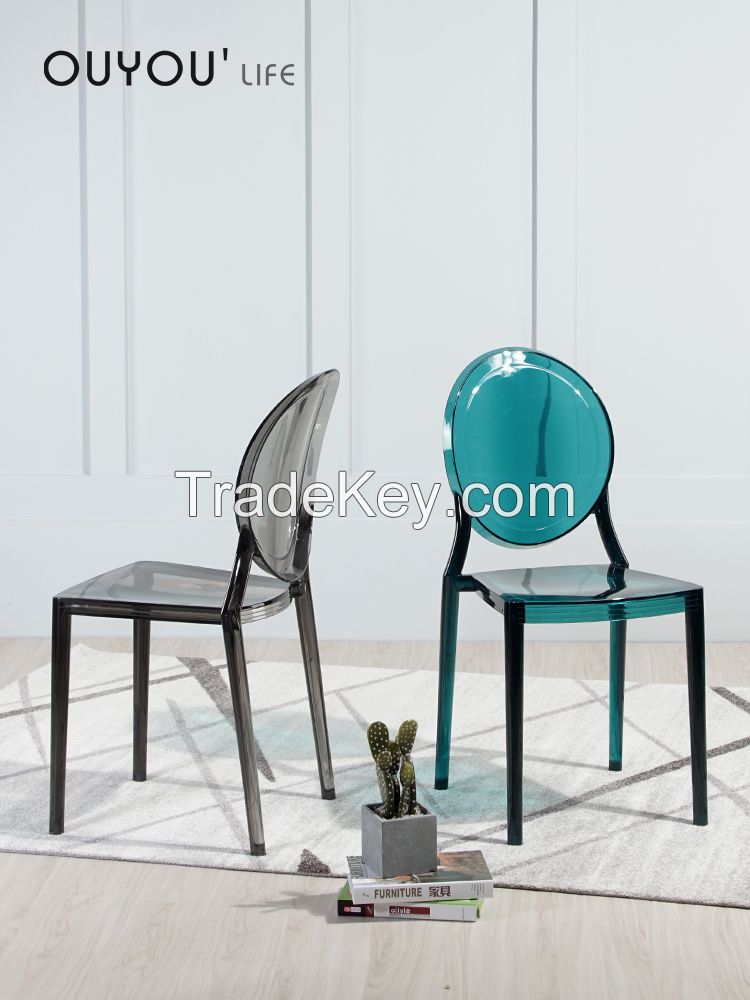 ransparent dining chair modern simple ghost chair creative fashion Nor