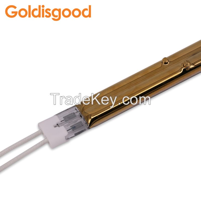 Infrared halogen heating lamp/Gold plated double tube for Offset drying