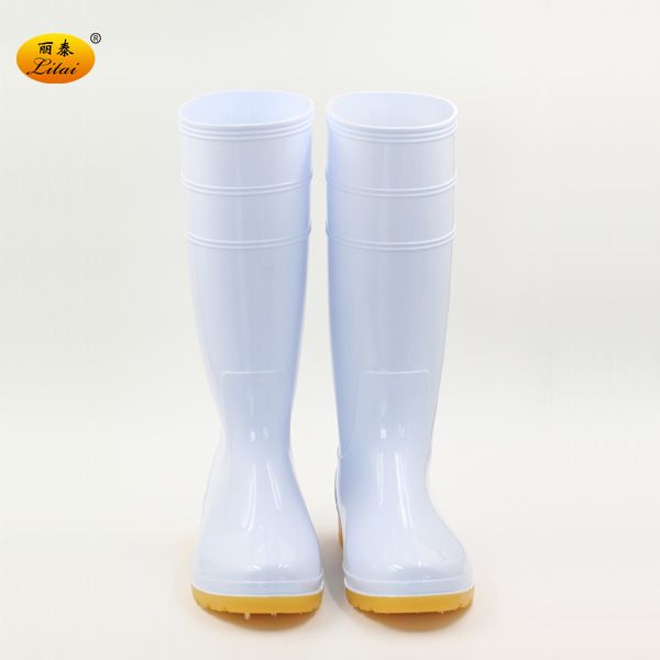 Durable Waterproof White PVC Rain Boots