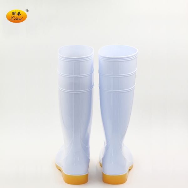 Durable Waterproof White PVC Rain Boots