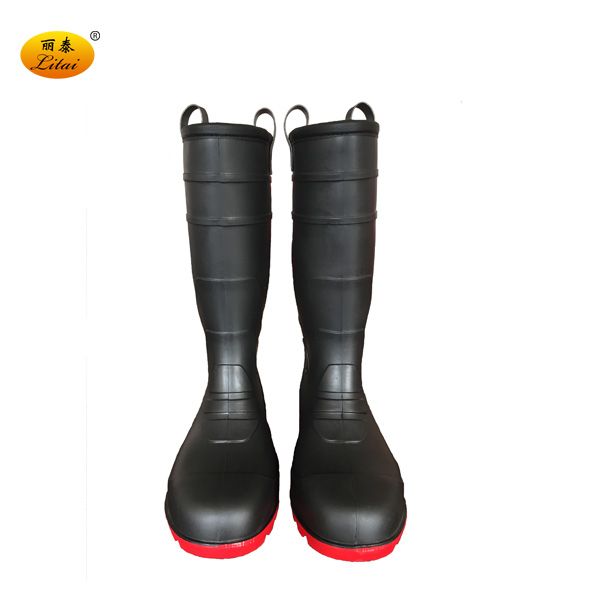 Industrial Fur Lining Black PVC Safety Boots PVC Rain Boots