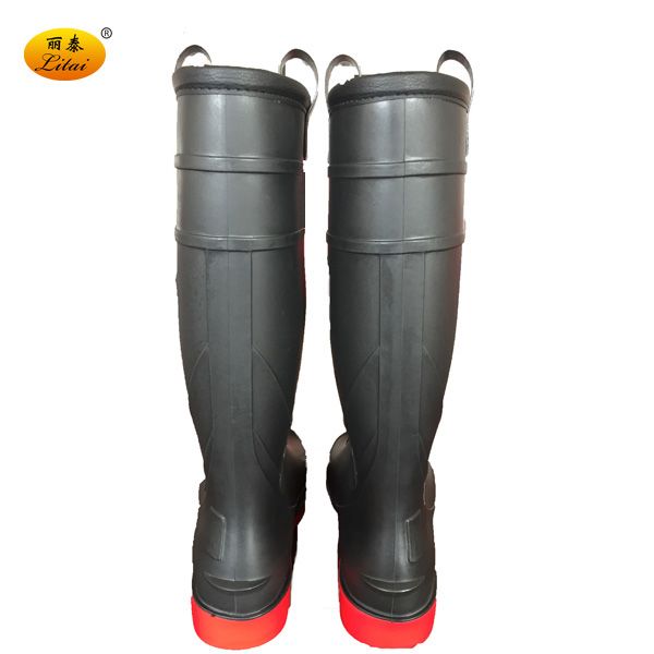 Industrial Fur Lining Black PVC Safety Boots PVC Rain Boots