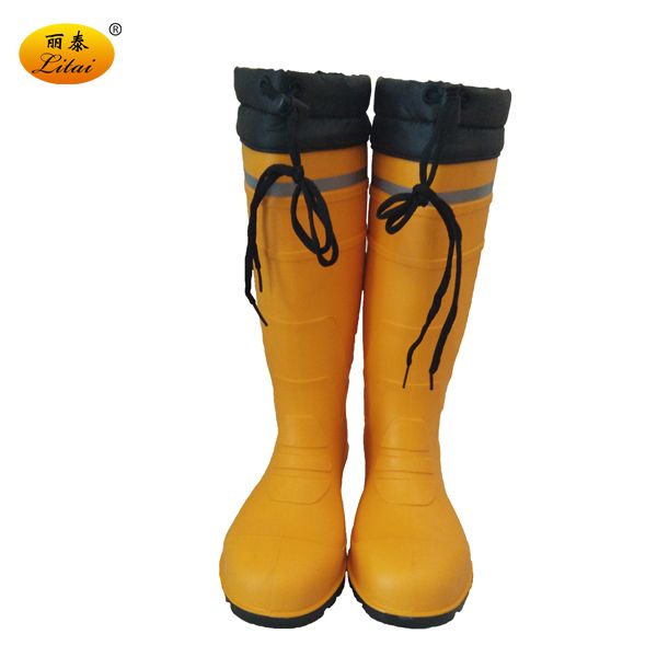 Tamp Resistance Yellow PVC Gum Boots with Reflective Strip