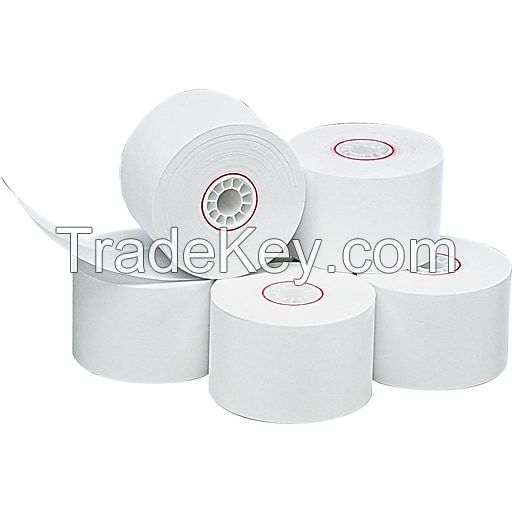 2019 Wholesale price 75mm plain thermal paper roll bank check paper 55gsm atm roll china paper manufacturer