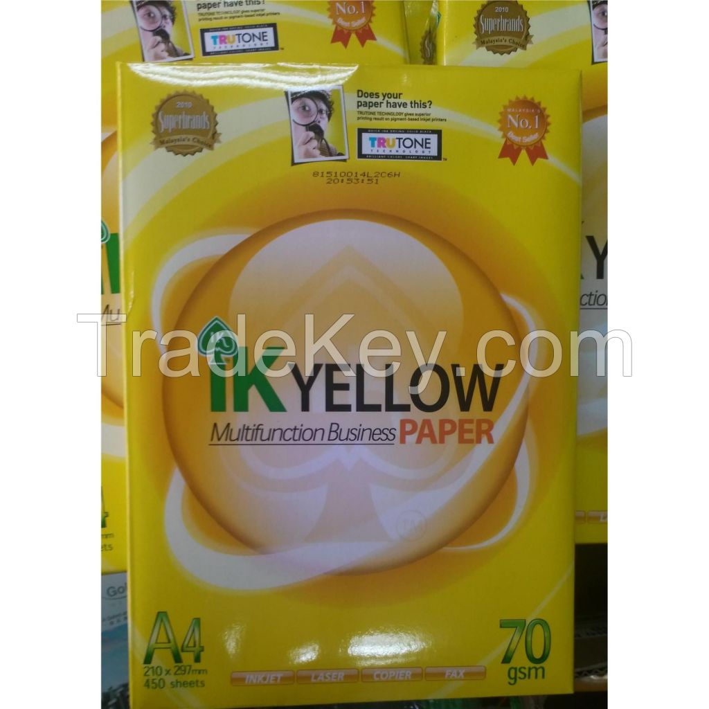 IK Yellow A4 copy paper Available 80gsm factory price cheap