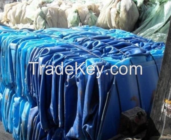 Drum Scrap HDPE_ HDPE blue drum plastic scraps, blue HDPE from EU