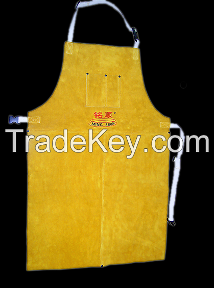 Premium leather welding bib apron