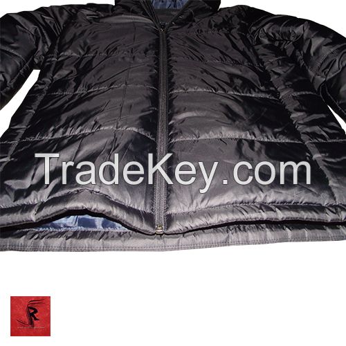 Mens Down Filled Paneled Hoodie Jacket