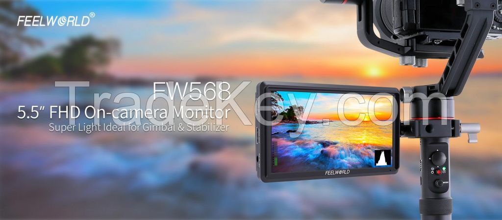 FEELWORLD FW568 5.5 Inch 4K DSLR Camera Field Monitor IPS Full HD 1920x1080 Support HDMI Input Output Tilt Arm Power Output