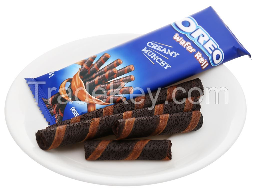 Oreo's Wafer Roll with Chocolate Flavored Cream 18g x 3sachets.