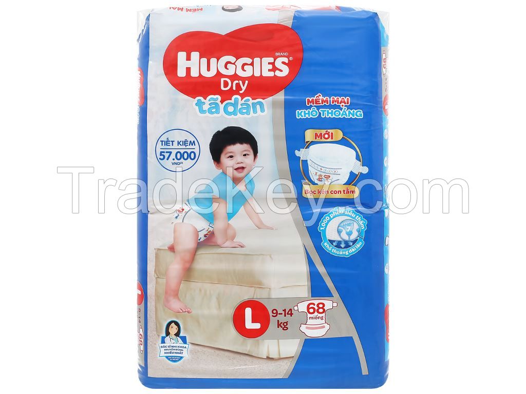 Hugies Dry baby diapers.