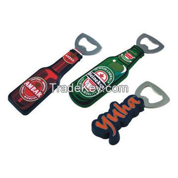 Promotional gift pvc bottle opener beer with magnet