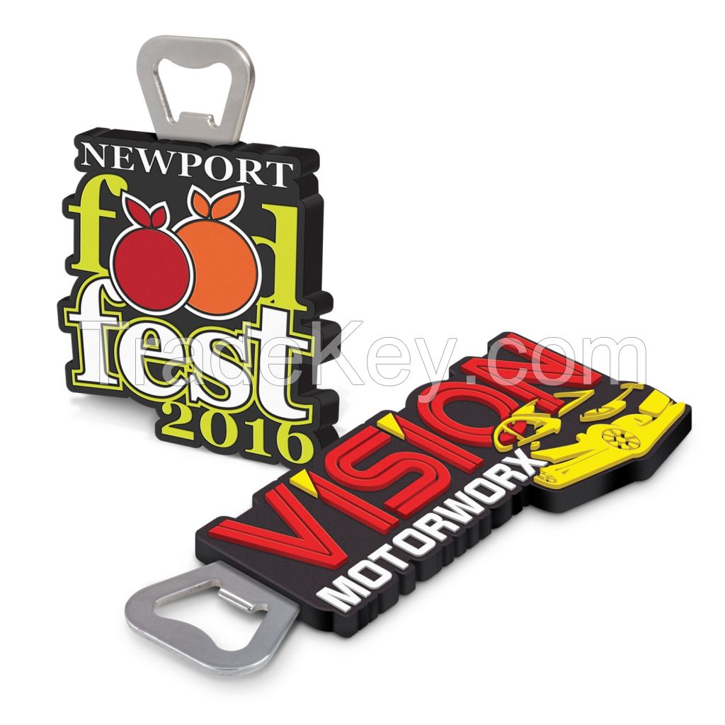Promotional gift pvc bottle opener beer with magnet