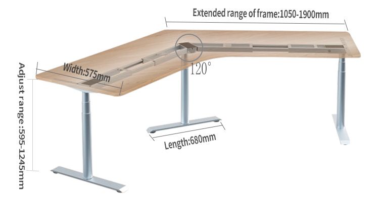 3 Legs 120 degree Adjustable Height Office Standing Desk frame ED3-120