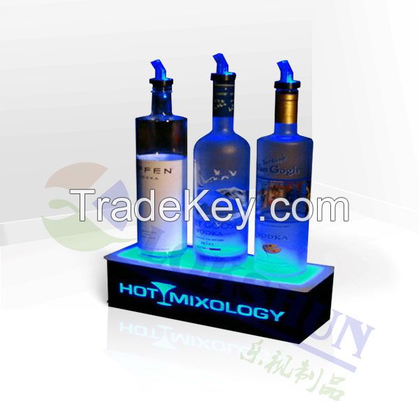 New Design popular wine rack display acrylic display stands for promotion stores bars party LED Bottle Glorifier