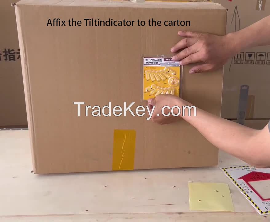 Tiltindicator label (tiltwtach / tip n tell) produced with more than twenty years experiences