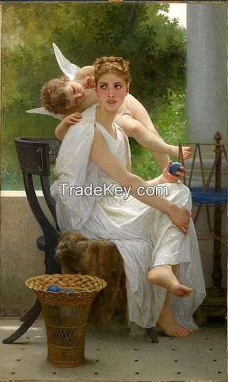 Hand made paintings William-Adolphe Bouguereau Interrupted Work 