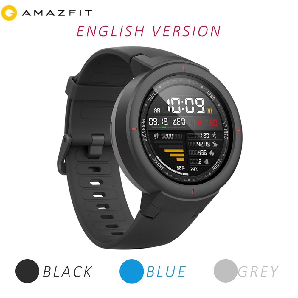 Amazfit Verge Smartwatch by Huami with GPS+ GLONASS All-Day Heart Rate and Activity Tracking, Sleep Monitoring, 5-Day Battery Life, Bluetooth, IPX68 Waterproof