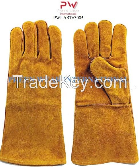 cow split leather welding working gloves