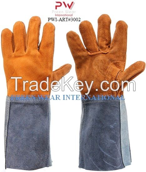 cow split leather welding working gloves