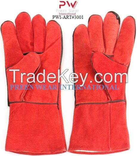 cow split leather welding working gloves