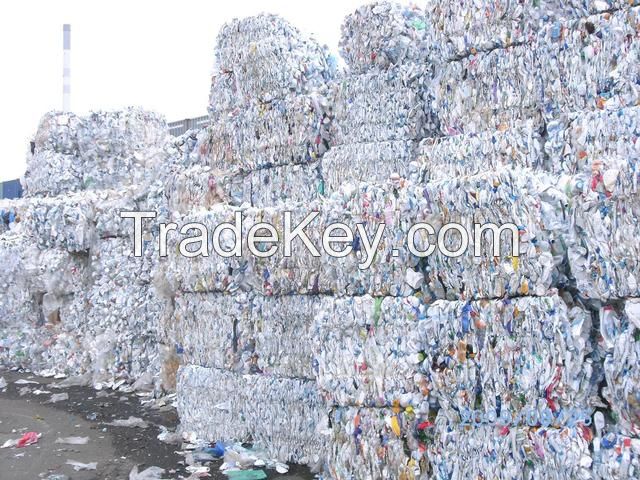 HDPE Milk Bottle Scrap/ HDPE Blue Drum Scrap/ PET Bottles Scrap/ PVC Window Scrap