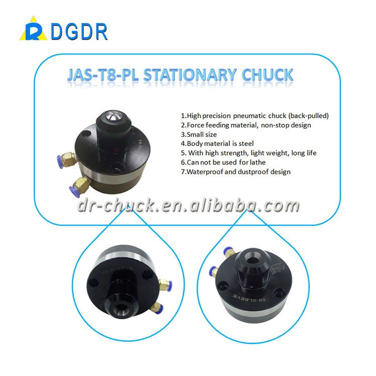 chuck mini JAS-T8, finger feed mini chuck, DGDR tapping machine small work piece chuck