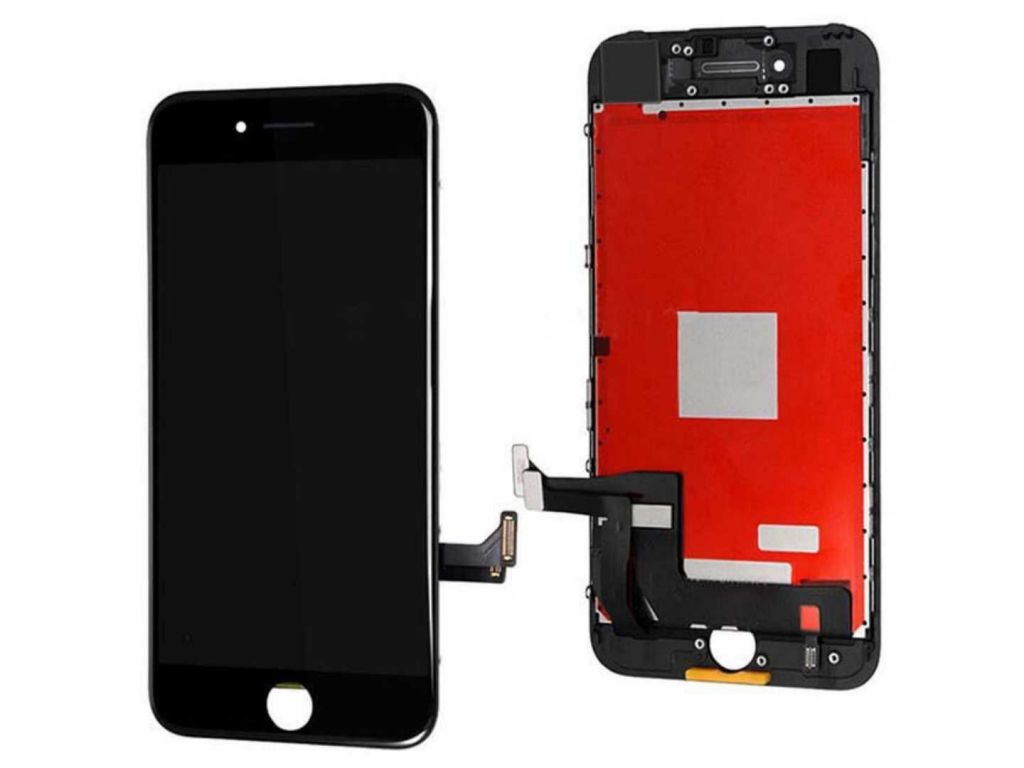Black LCD screen with digitizer assembly replacement for iPhone 7