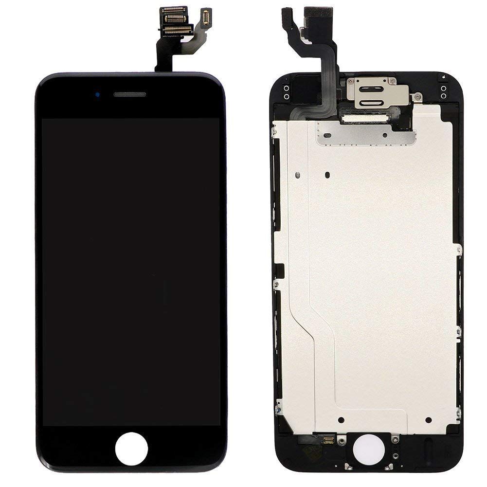 Black LCD screen with digitizer assembly replacement for iPhone 6 