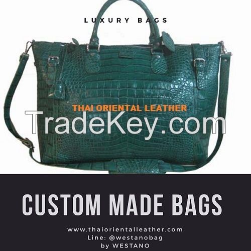 Genuine Alligator/Crocodile Leather Luggage/Carry-on Luggage, Travel Bag. Siamensis Crocodile Leathers Wholesale Factory
