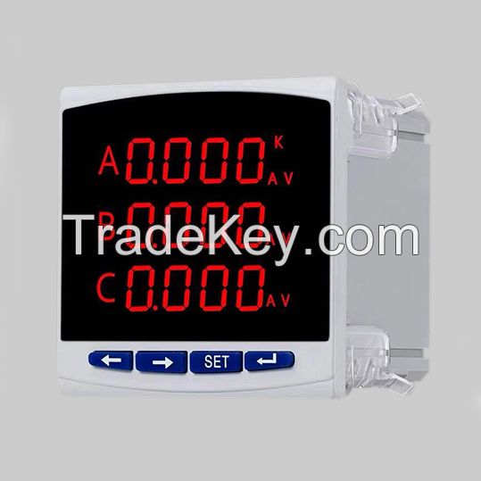 LED programmable three phase digital voltmeter ammeter combination electricity analyzer controller