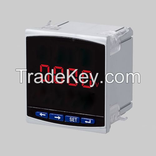 Distribution system energy management panel mounted programmable alarm single-phase led digital voltmeter