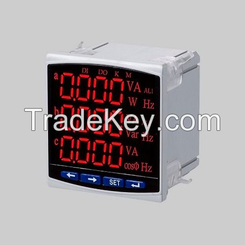 Southeast Asia hot sale precision 0.5 3-P 3-W LED multi-function low voltage switchgear use digital panel meter with RS485