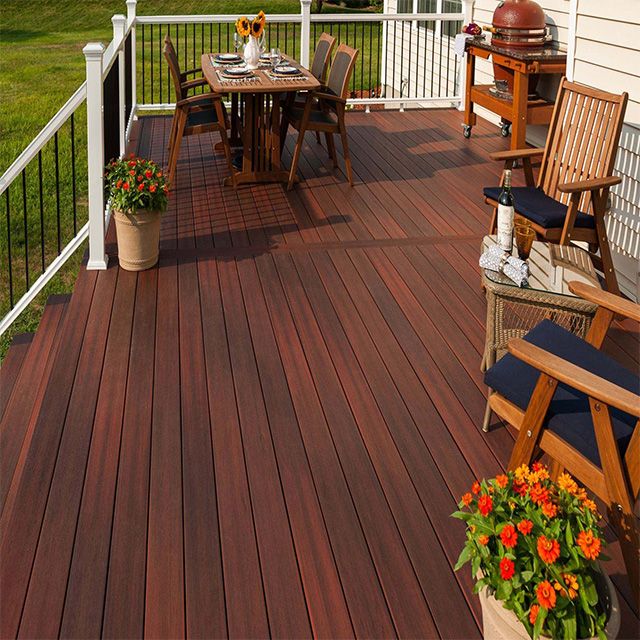 Recycled Composite Decking Board Deck Covering Material WPC Decking Flooring For Outdoor