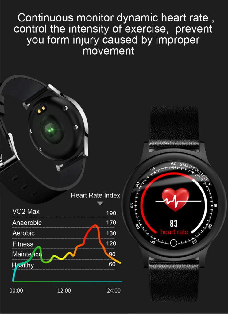 IP 68 bluetooth sport smart watch with Nordic 52832 chip, 1.3'' color screen fitness tracker, sleep monitor, heart rate monitor