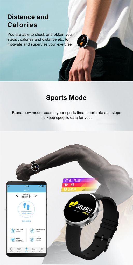 IP 68 bluetooth sport smart watch color 0.96            TFT color screen fitness tracker, sleep monitor, heart rate monitor interchangeable strap