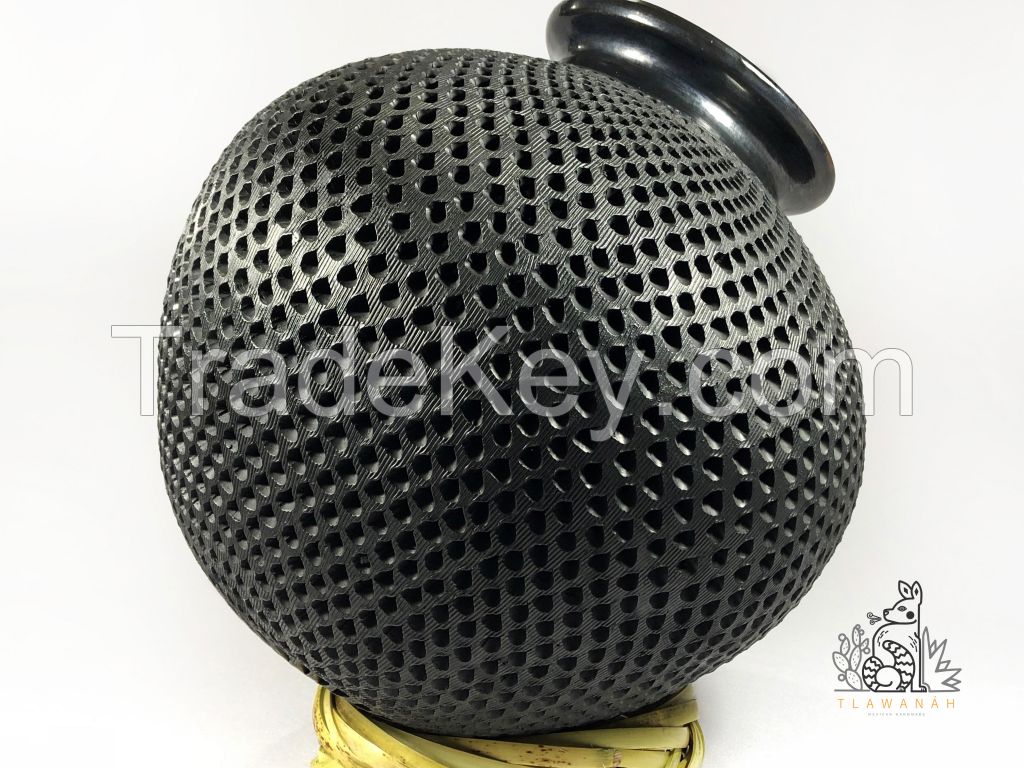 Black clay vase, Black pottery decorative vase