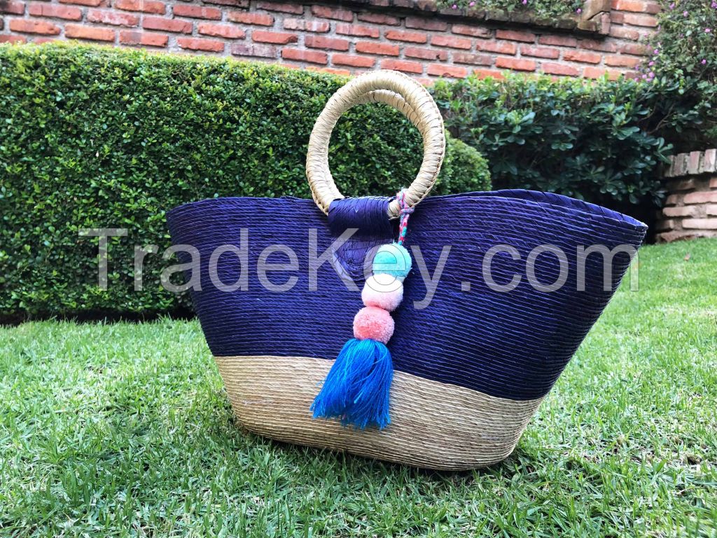 Handmade straw tote bags