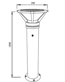 4W Intelligent LED Solar Lawn Lamp with Lithium Battery